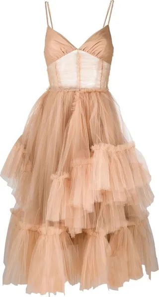 Tiered Tulle Midi Dress