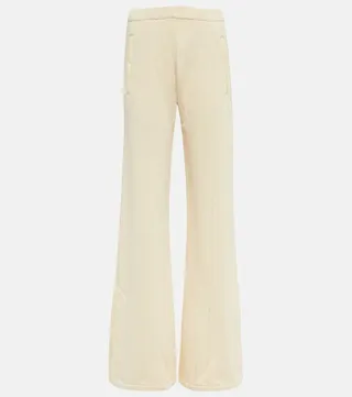 Wide-leg cotton sweatpants