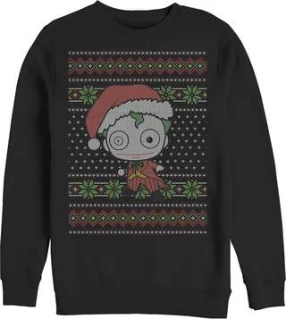 Men's Batman Ugly Christmas Chibi Joker Sweatshirt - Black - Medium