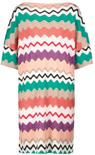 Zig-zag stretch-silk minidress