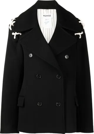 Rope-Detail Double-Breasted Coat