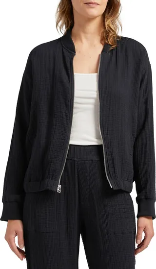 Textured Bomber Jacket