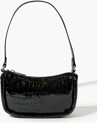 Faux Croc Shoulder Bag