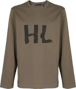 Helmut Lang Logo Printed Crewneck T-Shirt