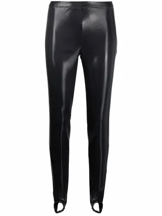 Faux Leather Stirrup Leggings