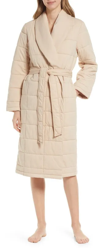 Organic Cotton Knit Puffer Robe
