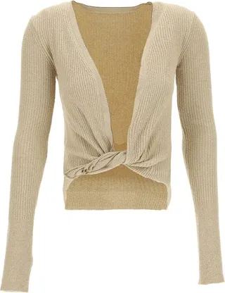 Jacquemus Le Gilet Noué Twisted V-Neck Cardigan