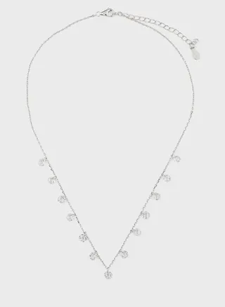 Japanese Platinum Diamond Cut Balls Necklace