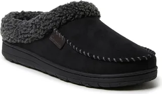 Dearfoams Mens Brendan Microsuede Moc Toe Clog with Whipstitch