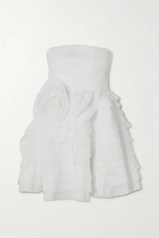 Aje - Expressive Tiered Pleated Organza Mini Dress - Ivory