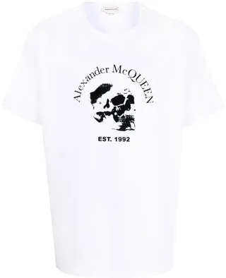 skull logo-print T-shirt