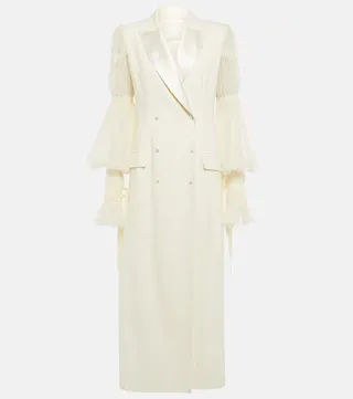 Mae embellished silk and wool coat