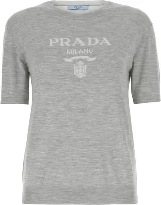 Melange Grey Cashmere Top
