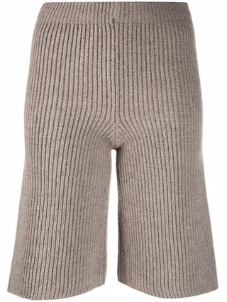 Ribbed-Knit Bermuda Shorts