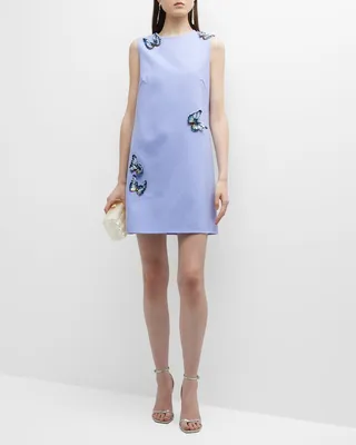 Sequin Butterfly Mini Shift Dress