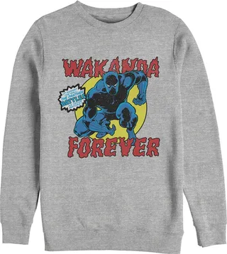 Men's Marvel Black Panther Retro Battle Sweatshirt - Athletic Heather - Large