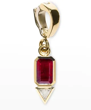 Ruby and Trillion Diamond Charm