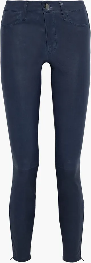 L8001 stretch-leather skinny pants