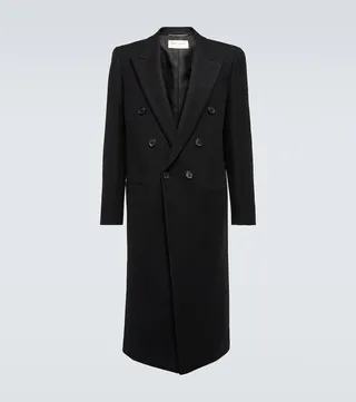Double-breasted wool-blend overcoat