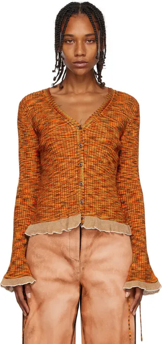 Acne Studios Orange Cable Cardigan