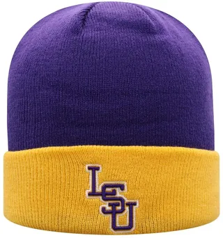 Men's Purple and Gold Lsu Tigers Core 2-Tone Cuffed Knit Hat