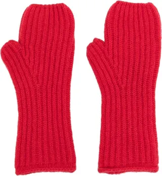 Ribbed-Knit Cashmere Gloves