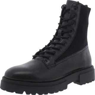 Arlow Womens Leather Platform Combat & Lace-up Boots