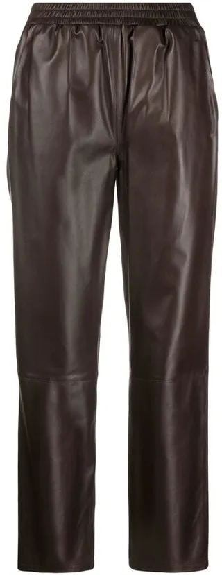 Elasticated-Waistband Straight-Leg Trousers