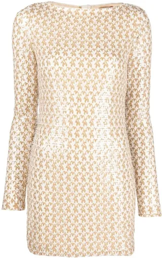 Woven-Knit Mini Dress