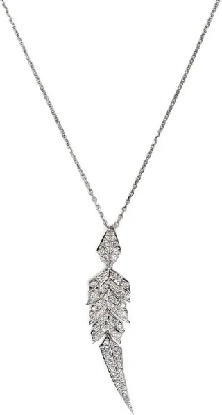 18kt white gold Magnipheasant diamond pendant necklace