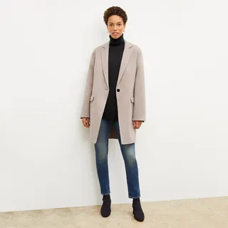 Kasha Coat - Double Face Wool Cashmere - Stone Melange