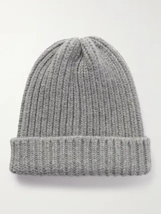 Ribbed Wool and Cashmere-Blend Beanie
