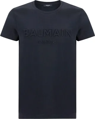 Balmain Logo Embossed Short-Sleeved T-Shirt