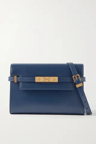 SAINT LAURENT - Manhattan Small Leather Shoulder Bag - Blue