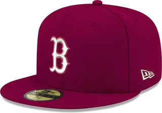 Men's Cardinal Boston Red Sox Logo White 59FIFTY Fitted Hat