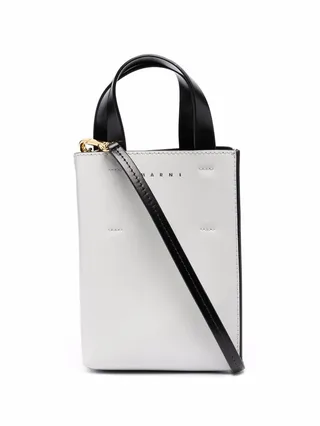 Two-Tone Leather Tote Bag