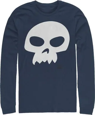 Men's Toy Story Sid Skull Long Sleeve Shirt - Navy Blue - Large