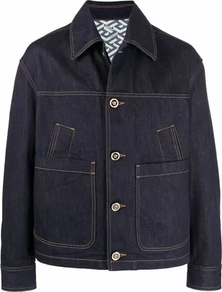 Contrast-Stitching Denim Jacket