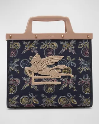 Love Trotter Flower Canvas Shopping Tote Bag