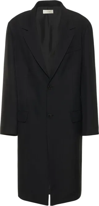 Topeeka wool blend canvas midi coat