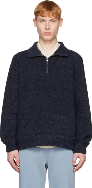 Vince Navy Quarter Zip Sweater