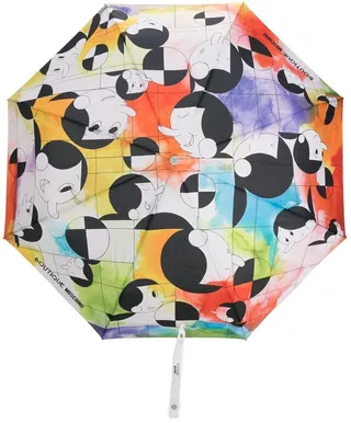 Geometric-Print Compact Umbrella