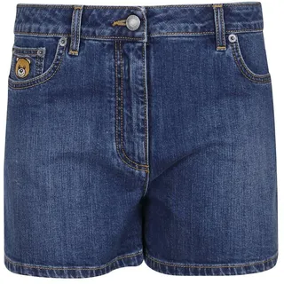 Moschino Teddy Bear Patch Denim Shorts