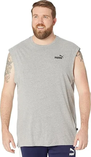 PUMA Big Tall Essentials Sleeveless Tee (Medium Gray Heather) Men's Clothing