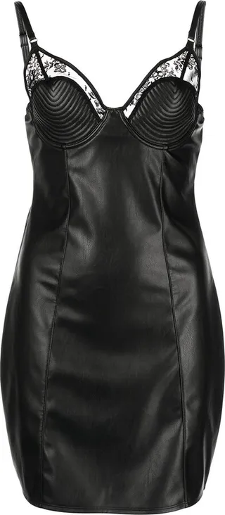 Bebe faux-leather slip dress