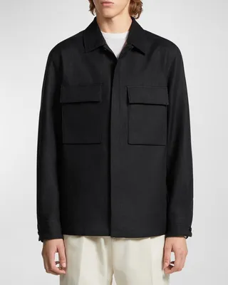 Men's Covered Placket Overshirt