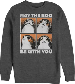 Men's Star Wars The Last Jedi Halloween Porg Boo With You Sweatshirt - Charcoal Heather - 2X Large