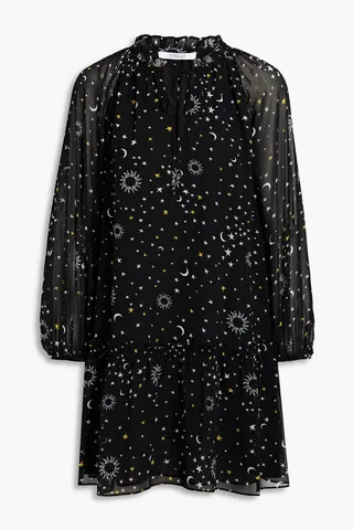 Printed chiffon mini dress