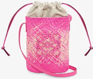 Womens Fuchsia x Paula's Ibiza Melange Anagram-appliqué Palm Cross-body bag
