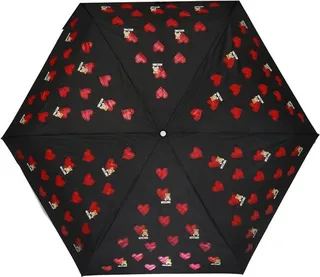 Moschino Heart Pattern Compact Umbrella